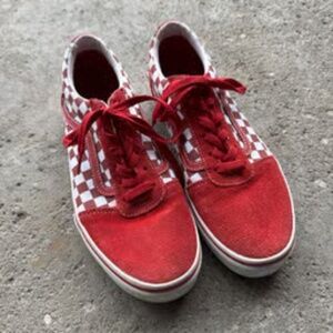 Women’s red checkered vans 8
